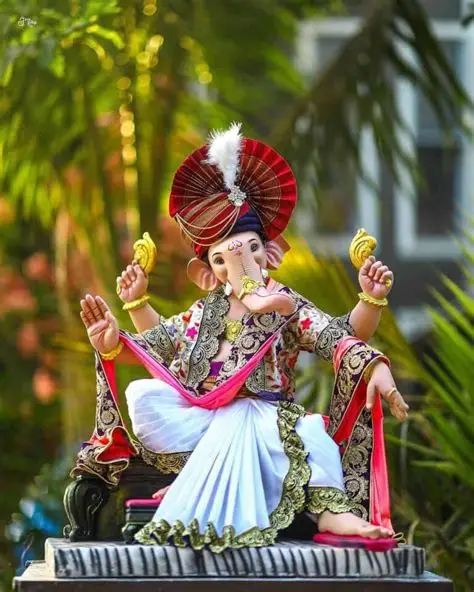 Wood Ganesh Idol