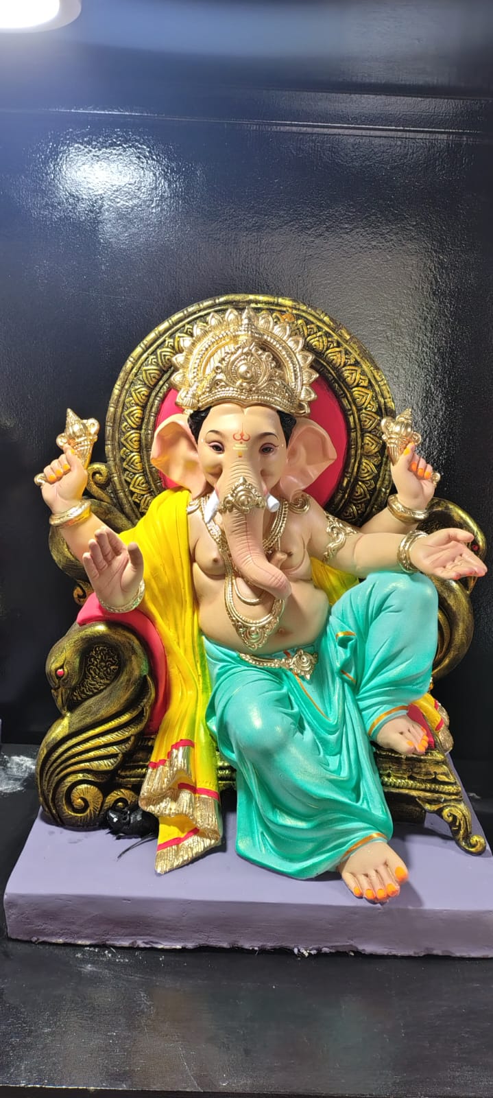 Wood Ganesh Idol