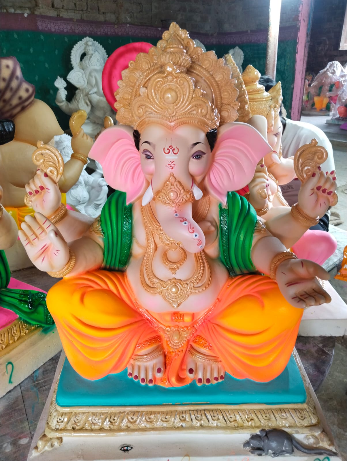 Wood Ganesh Idol