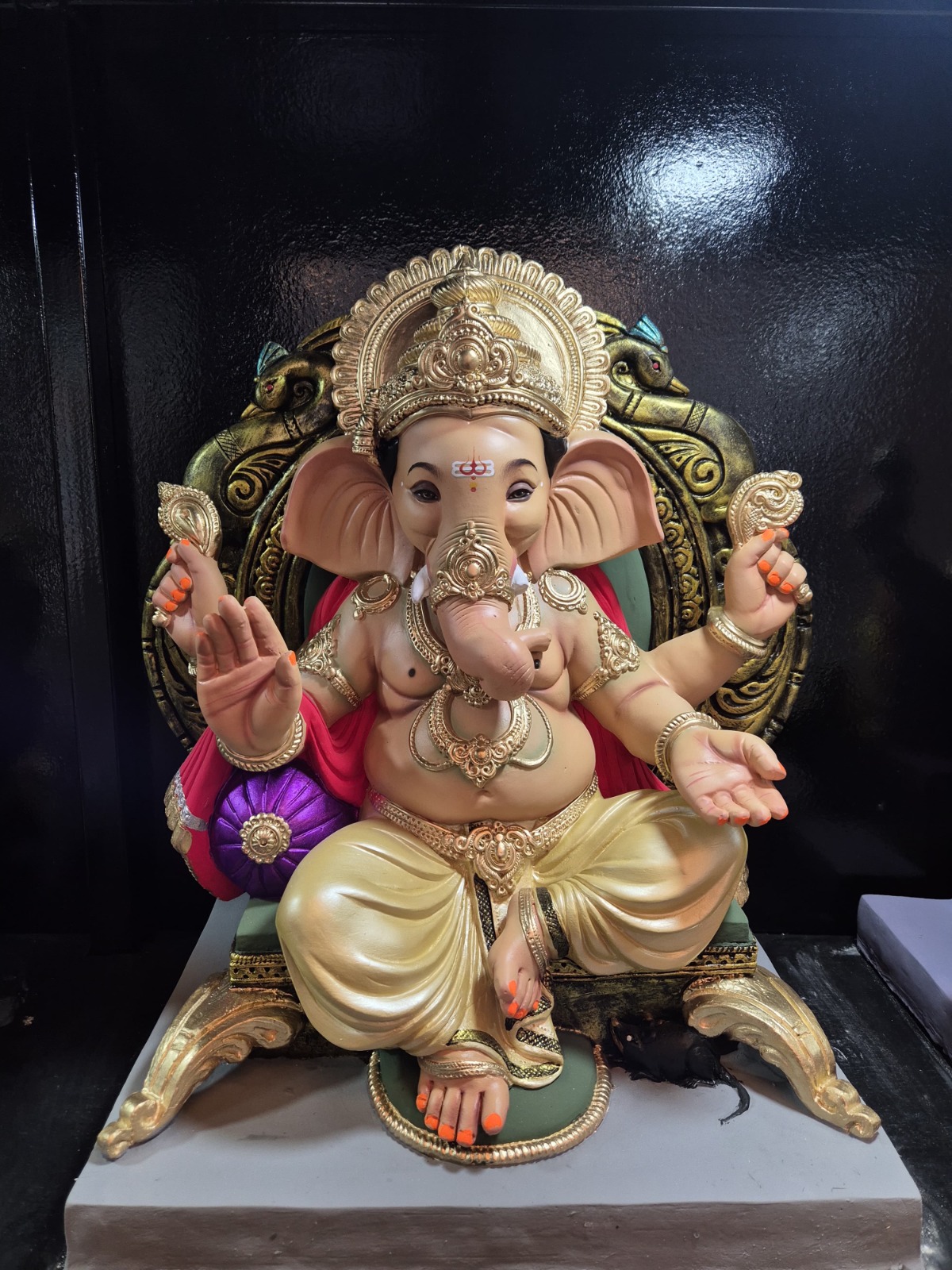 Wood Ganesh Idol