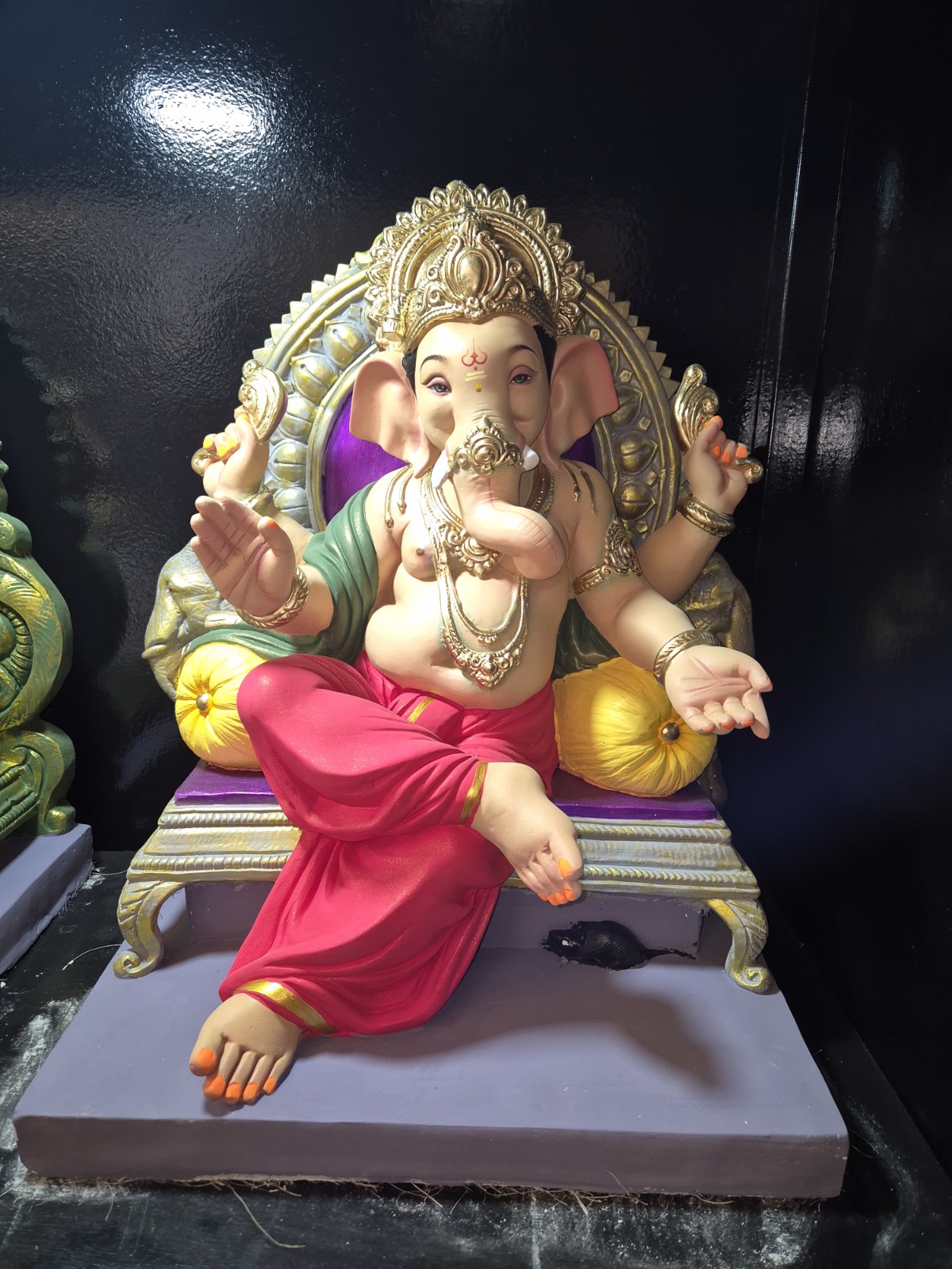 Wood Ganesh Idol