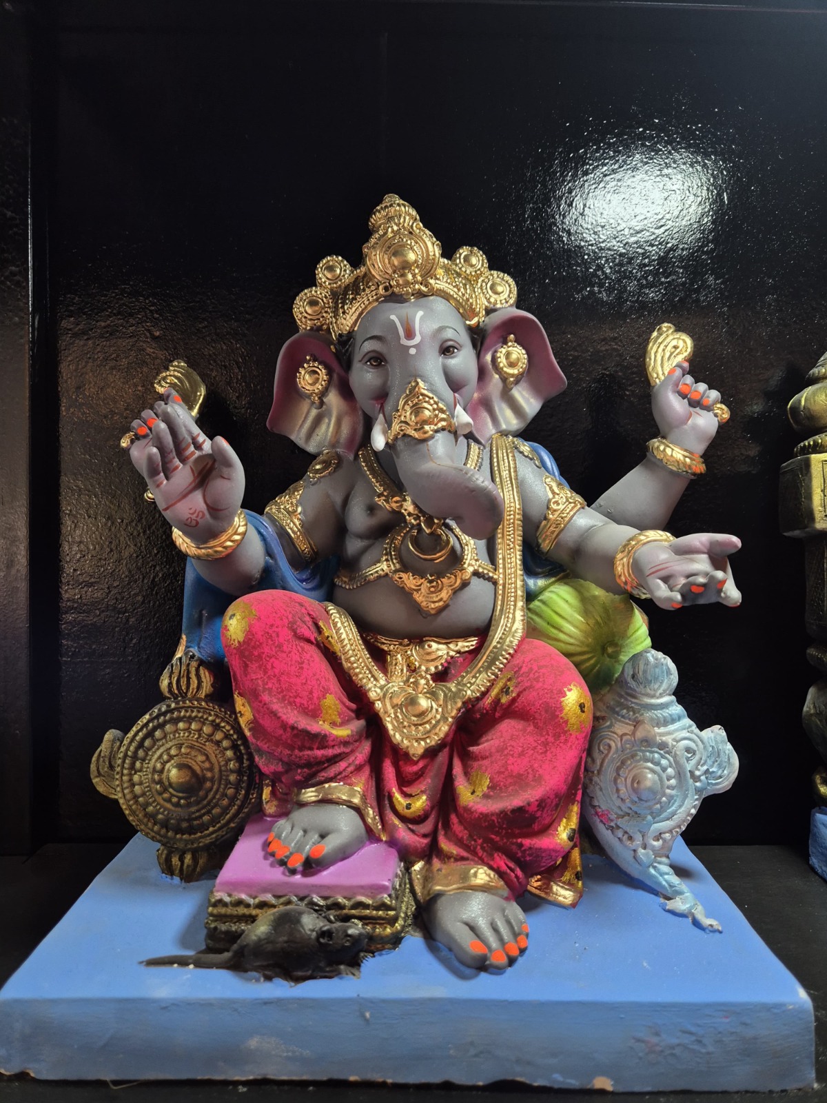 Wood Ganesh Idol